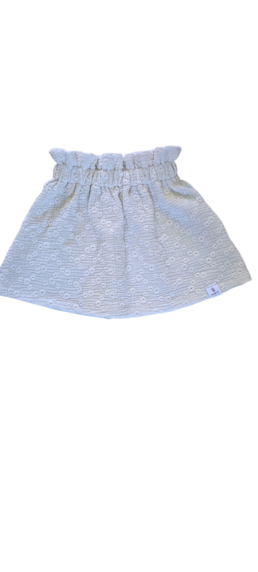 Paperbag rok ecru broderie
