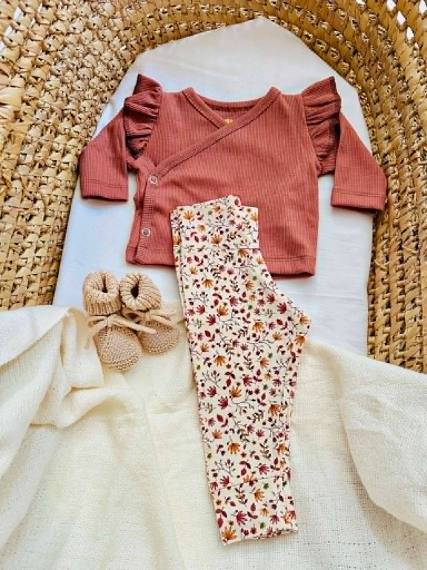 Newborn setje terracotta bloemen