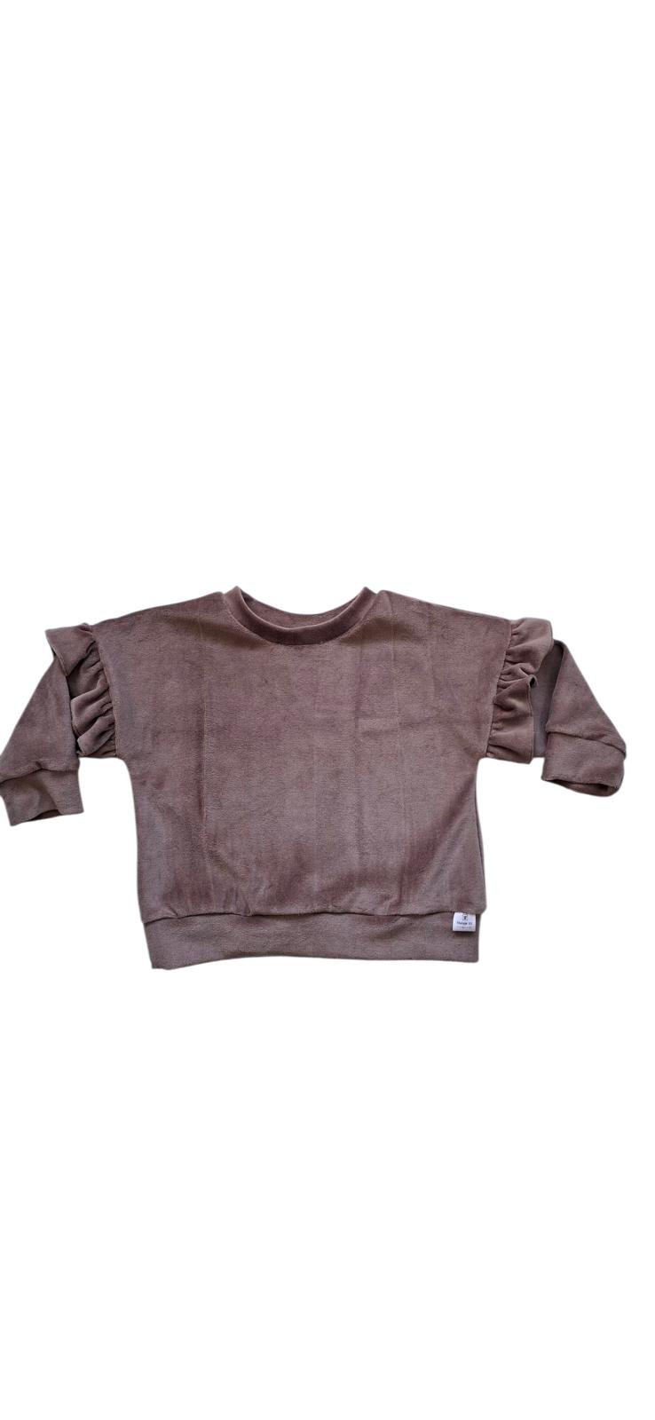 Oversized sweater beige velours